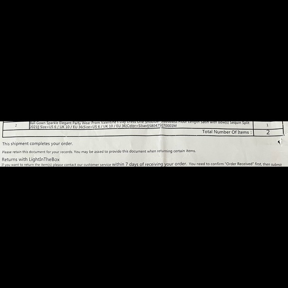 Light in the Box silver sparkle elegant ball gown. - Picture 5 of 5